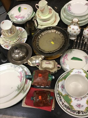 Lot 141 - Pair of Minton vases, other china and silver plate