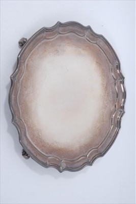 Lot 150 - Silver pie crust salver