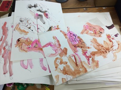 Lot 285 - Peter Collins A.R.A.C. (1923 - 2001) two folders of female nude figurative studies