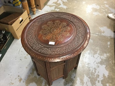 Lot 930 - Moroccan brass inlaid table