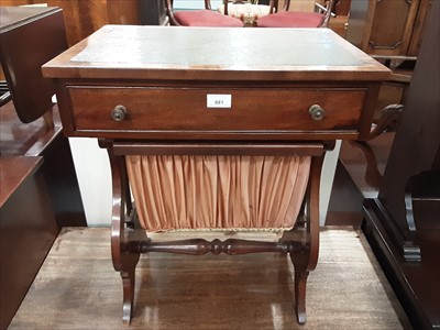 Lot 881 - 19th century mahogany sewing table together with a tripod wine table (2)