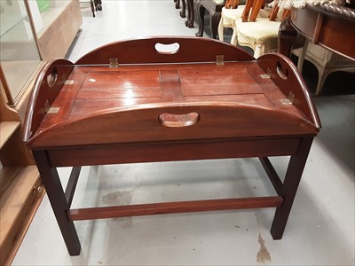 Lot 887 - Mahogany butler’s tray on stand