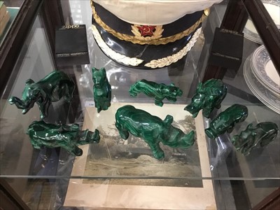 Lot 165 - Small group of malachite animals