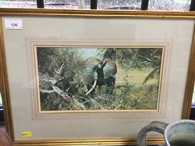 Lot 126 - David Shepherd signed print of an Elephant