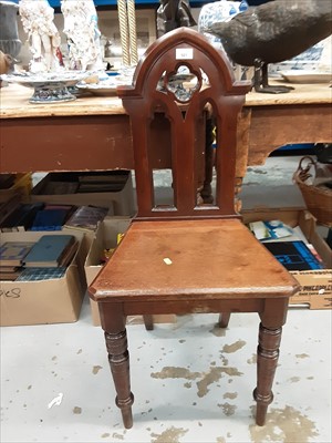 Lot 921 - Victorian Gothic hall chair