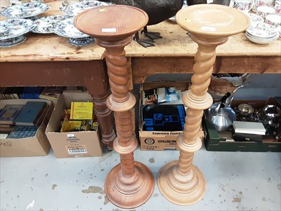 Lot 922 - Pair of Contemporary Barley Twist Torcheres