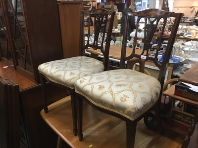 Lot 985 - Pair Edwardian Adam revival  chairs
