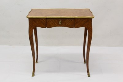 Lot 1261 - Fine 19th century French figured kingwood single drawer writing table