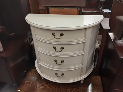 Lot 893 - Contemporary cream chest of four drawers