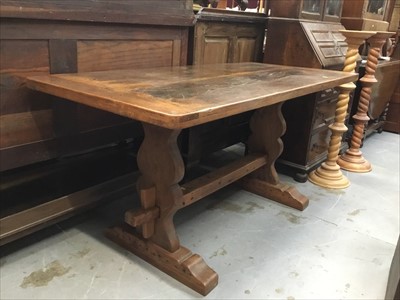 Lot 927 - Oak refectory table