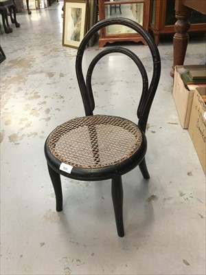 Lot 929 - French ebonised bentwood child's chair