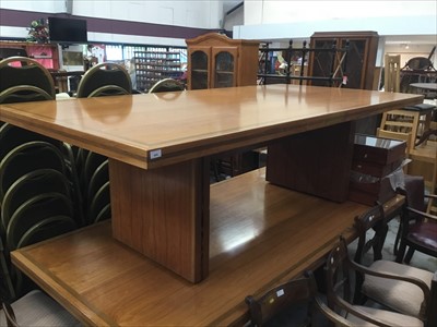 Lot 945 - 1950s Art Deco walnut dining room table with rectangular crossbanded top, removed from The West of England Insurance Company, Tower Bridge Road, London