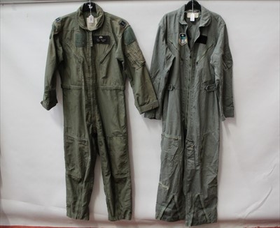 Lot 689 - Two USAF overalls / flying suits, with some badges circa. 1960s