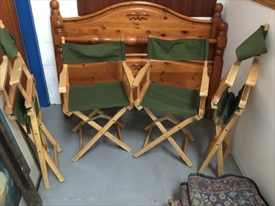 Lot 1066 - Set of four Contemporary folding directors chairs, formerly of Newmarket Race Course
