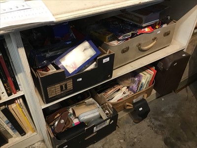 Lot 242 - Quantity of sundry items to include camera, diecast vehicles, toys and games, Giles annuals, LP records and sundries