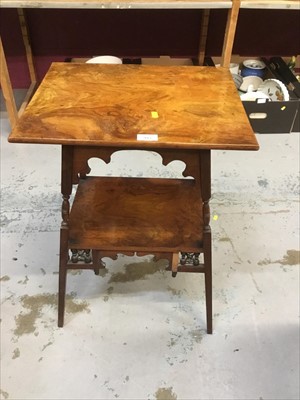 Lot 993 - Late Victorian walnut two tier occasional table on turned and taper legs