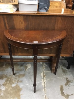 Lot 1049 - Georgian style mahogany demi-lune table