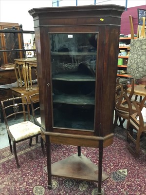 Lot 1050 - 19th century glazed mahogany standing corner cupboard