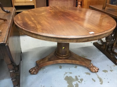 Lot 1051 - 19th century mahogany tilt-top breakfast table
