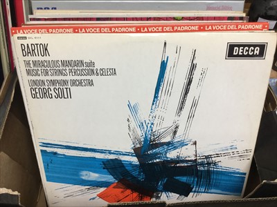 Lot 270 - Two boxes containing a quantity of assorted LP records to include rock and pop (2 boxes