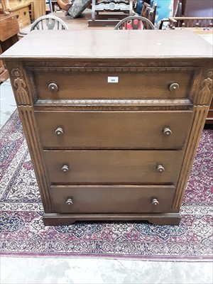 Lot 998 - Oak chest of four drawers