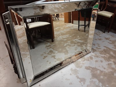 Lot 1083 - Large modern bevelled wall mirror
