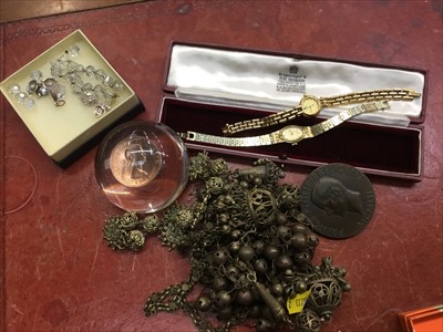 Lot 686 - Garrard & Co watch box together with two watches, Royal Society of Arts Medallion and other jewellery