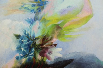 Lot 1107 - *Glyn Morgan (1926 - 2015), oil on canvas - 'Blodeuwedd IV', signed and dated '05, 102cm x 124cm, framed