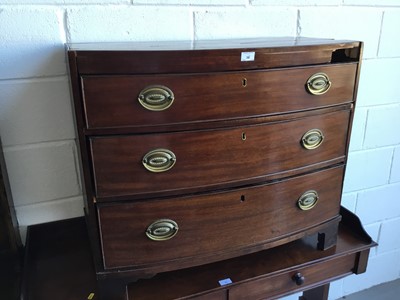 Lot 39 - Georgian mahogany Chest of three long drawers *for restoration*