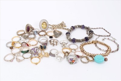 Lot 175 - Group silver and base metal dress rings