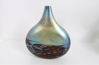 Lot 972 - Isle of Wight Azurene art glass lollipop vase, possibly Night Scape by Michael Harris
