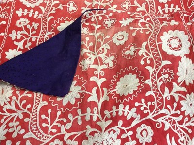 Lot 1789 - Quantity of vintage woven and printed cotton throws and wraps plus a pair of cotton chain stitch cushion covers.