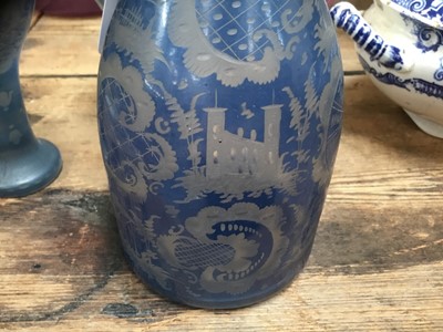 Lot 26 - A Bohemian glass decanter and two glasses