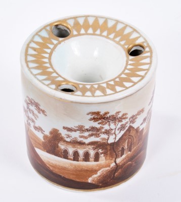 Lot 80 - A Chamberlain's Worcester drum shaped inkwell circa 1810
