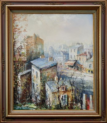 Lot 184 - Lucien Delarue - oil on canvas Street scene