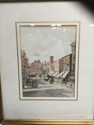 Lot 13 - Amy Joseph (1876-1961) watercolour - London street scene