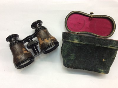 Lot 282 - Pair of 19th century opera glasses, cased