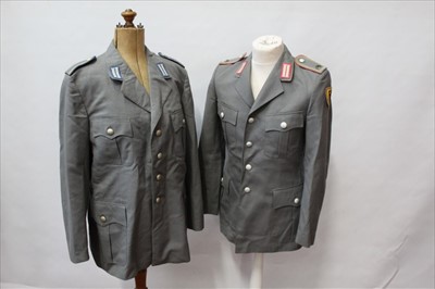 Lot 708 - Two post Second World War German military jackets, together with other uniform