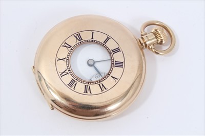 Lot 248 - 9ct gold half hunter pocket watch