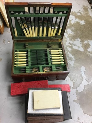 Lot 345 - Canteen of cutlery in box, 12 person set, SM&Co EPNS plate etc