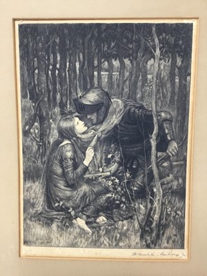 Lot 138 - Henry Macbeth-Raeburn  collection  of signed mezzotints - portraits and landscape, three framed, one mounted