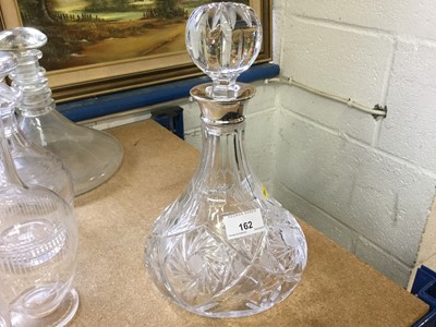 Lot 162 - Contemporary silver mounted cut glass decanter