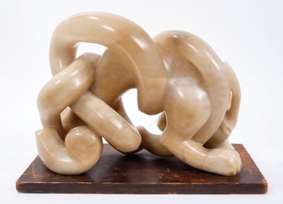 Lot 909 - Richard Bedford (1883-1967) carved alabaster - Minotaur, 26cm high, raised on hardwood stand 
 Provenance: Estate of Anthony Atkinson (1929-2004)