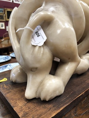 Lot 909 - Richard Bedford (1883-1967) carved alabaster - Minotaur, 26cm high, raised on hardwood stand 
 Provenance: Estate of Anthony Atkinson (1929-2004)