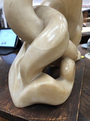 Lot 909 - Richard Bedford (1883-1967) carved alabaster - Minotaur, 26cm high, raised on hardwood stand 
 Provenance: Estate of Anthony Atkinson (1929-2004)