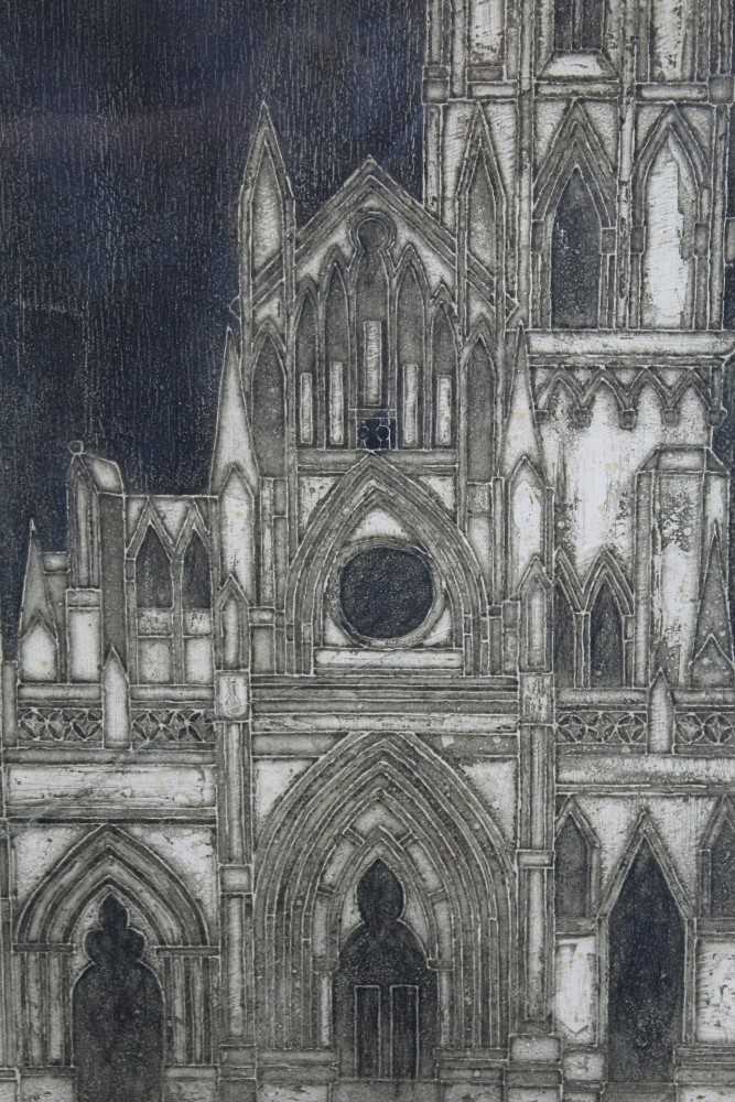 Lot 913 - *Valerie Thornton (1931-1991) etching, 'St Pere Sous Vezerlay' signed and titled, 50 x 37cm