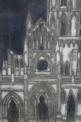Lot 913 - *Valerie Thornton (1931-1991) etching, 'St Pere Sous Vezerlay' signed and titled, 50 x 37cm