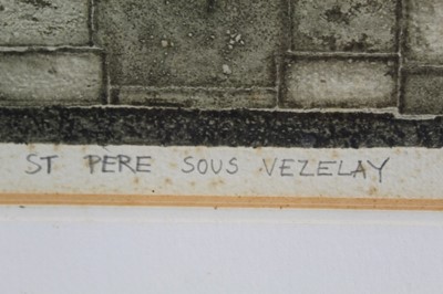 Lot 913 - *Valerie Thornton (1931-1991) etching, 'St Pere Sous Vezerlay' signed and titled, 50 x 37cm