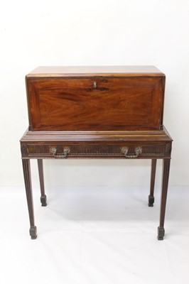 Lot 1358 - Rare early 19th century mahogany campaign desk on stand