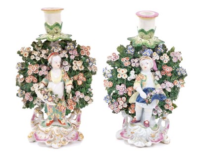 Lot 131 - A pair of Derby candlestick figures, circa 1770